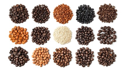 coffee beans isolated on white background