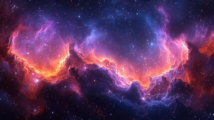Fototapeta premium Cosmic Nebula: A Celestial Tapestry of Stars and Gas