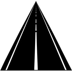 Straight Road Black Vector Illustration