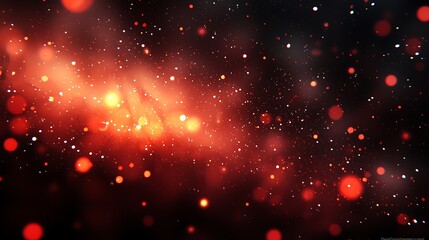 Crimson Nebula: Sparkling Cosmic Dust Field.