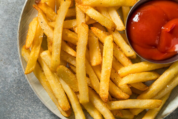 Fast Food French Fries and Ketchup