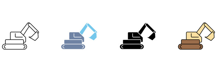 excavator concept line icon. Simple element illustration. © rohmad