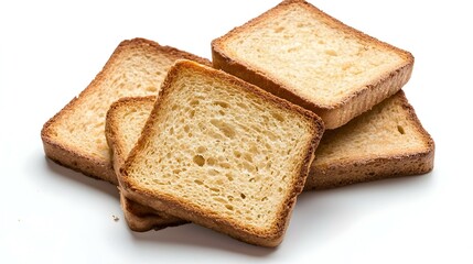 Fototapeta premium rusks on a white background