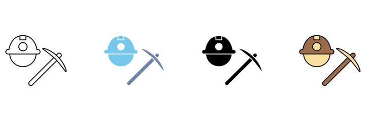 miner concept line icon. Simple element illustration.