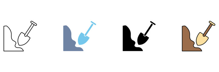 shovel concept line icon. Simple element illustration.