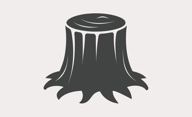 Tree stump silhouette vector, tree stump silhouette vector, stump icon. stump line art vector illustration   