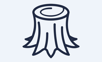 Tree stump silhouette vector, tree stump silhouette vector, stump icon. stump line art vector illustration   