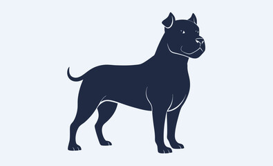 Staffordshire bull terrier silhouette, Staffordshire Bull Terrier dog Standing silhouette Design, Dog Clipart vector illustration in black and white   