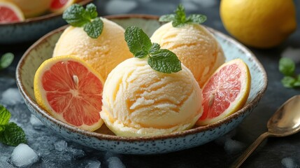 Refreshing Grapefruit Ice Cream Delight