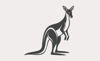 Kangaroo silhouette vector icon, kangaroo silhouette vector illustration, Black silhouette vector of kangaroo icon  