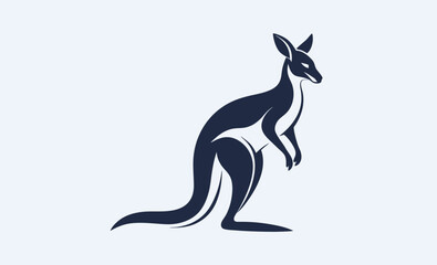 Kangaroo silhouette vector icon, kangaroo silhouette vector illustration, Black silhouette vector of kangaroo icon  