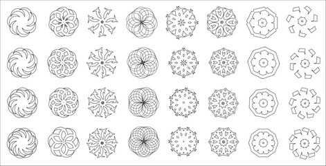 Elegant Geometric Symmetrical Ornament Collection