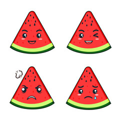 set watermelon slice vector illustration