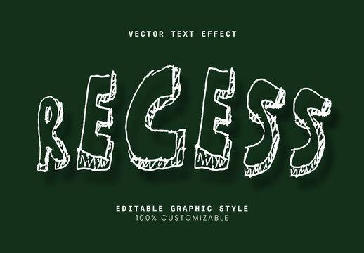 White And Green Sketch Font Chalkboard School Doodle Text Effect