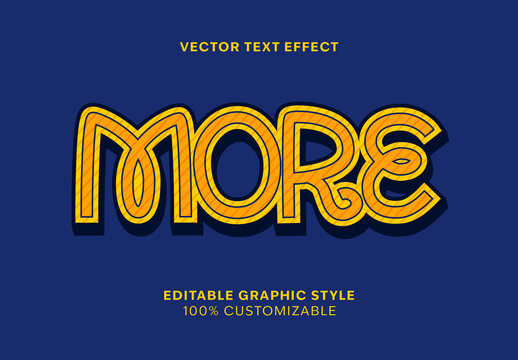 Yellow Blue Bold Striped Decorative Fancy Text Effect