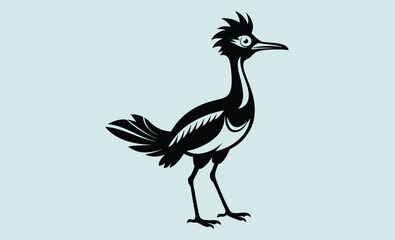 Roadrunner bird silhouette vector, roadrunner bird vector silhouette, roadrunner bird icon vector, roadrunner silhouette  