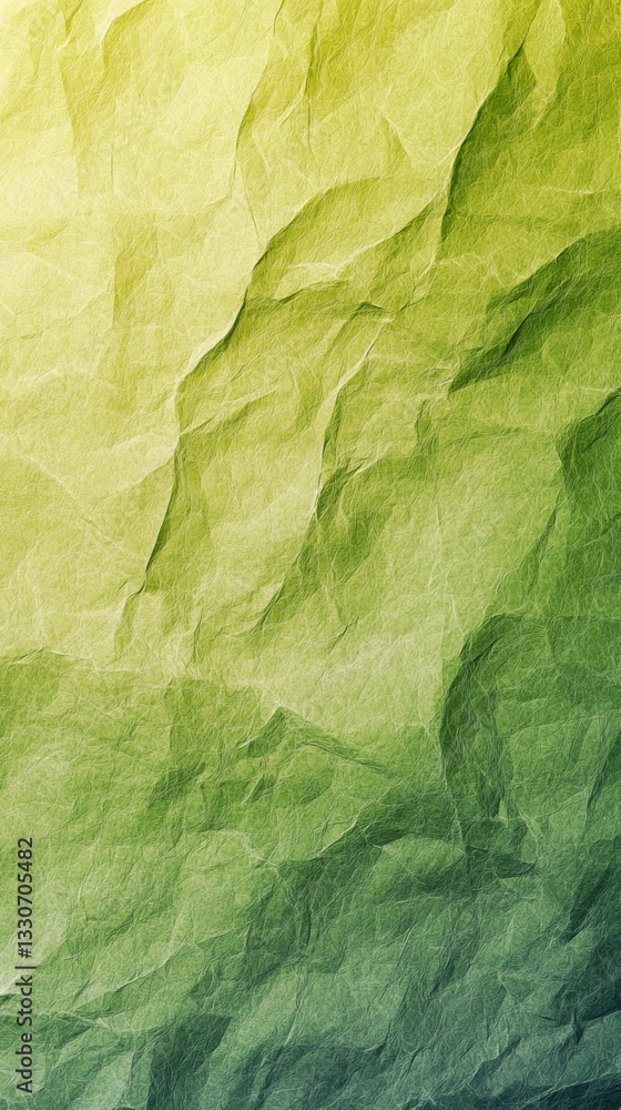 Aufkleber gradient green and yellow crumpled paper background texture featuring wrinkles, creases, and a textu