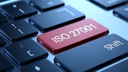 Fototapeta premium Close-Up of Computer Keyboard Featuring Bold Red 