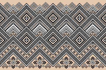Geometric Pattern Traditional Tribal Style, Pixel Embroidery Pattern. Cross stitch embroidery pattern. Vector design For Clothes ,Dress, Carpet, Curtain, Sarong, Sari, Scarves, Batik. Pixel ethnic