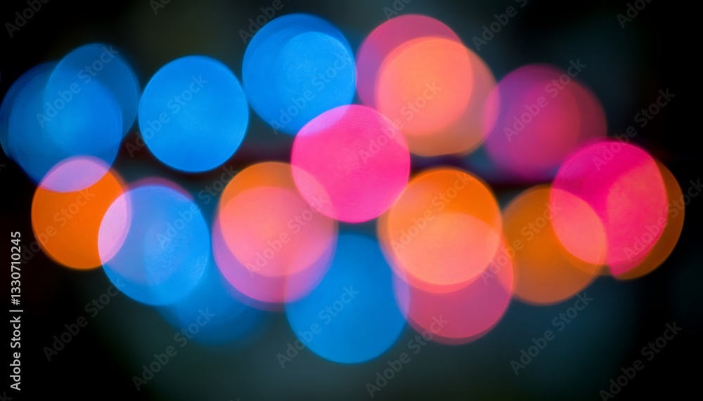 Canvas Prints blurry colorful glowing circles arranged against a dark background