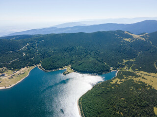 Obraz premium Summer view of Belmeken Dam, Rila mountain, Bulgaria