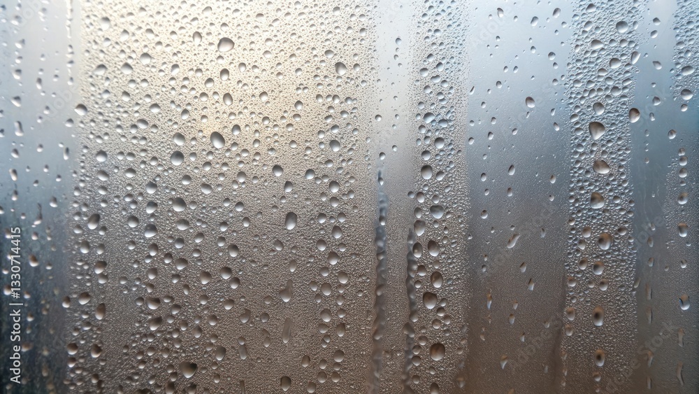Poster water drops forming beautiful patterns on a surface, evoking a sense of freshness and purity. the im