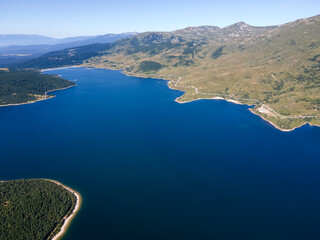Obraz premium Summer view of Belmeken Dam, Rila mountain, Bulgaria