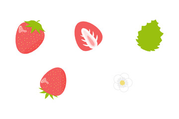 かわいいイチゴのイラスト素材