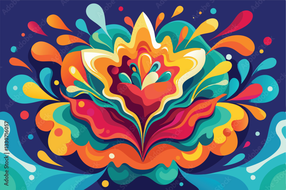 Aufkleber colorful abstract vector illustration featuring flowing shapes in vibrant hues and dynamic design el