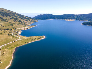 Obraz premium Summer view of Belmeken Dam, Rila mountain, Bulgaria