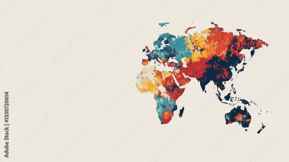 Poster stylized world map in a spherical shape, earth globe vector with a white backdrop.