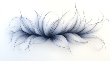 Fototapeta premium Abstract Blue Line Art Floral Design