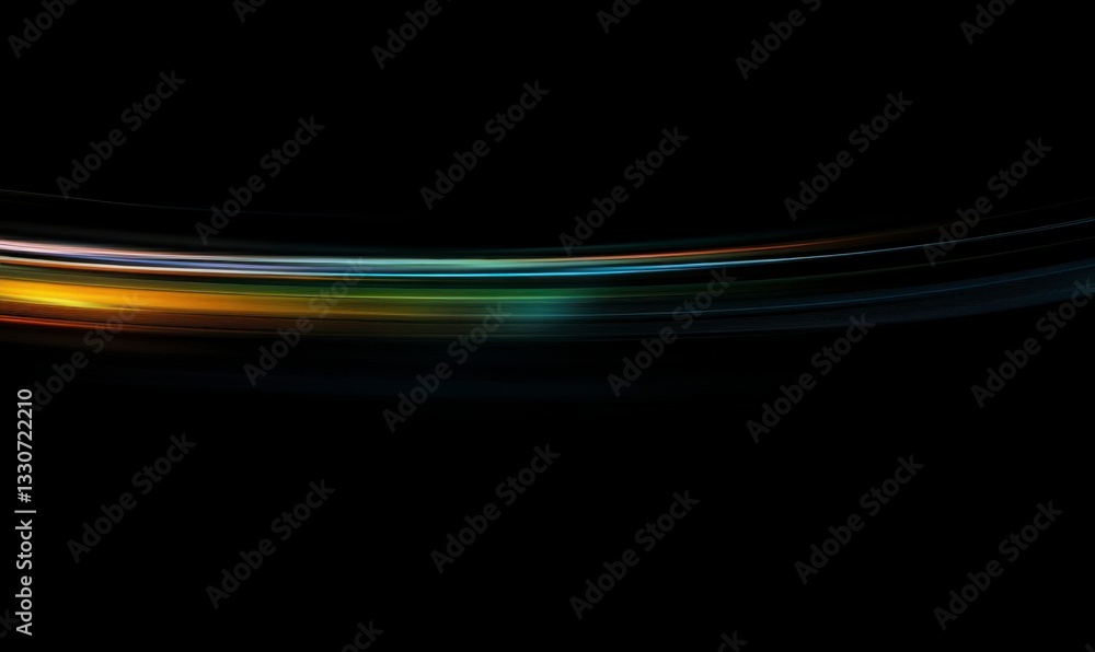 Poster abstract background with colorful light streaks on a black backdrop, creating a motion effect