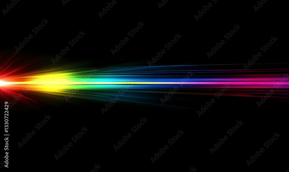 Poster abstract background with colorful light streaks on a black backdrop, creating a motion effect