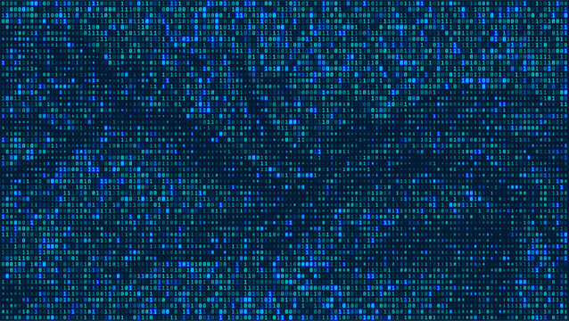 Binary code background. Background of binary code with digits 1 and 0. Digital binary data and streaming digital code. Coding Software Programming code technology background. Vector illustration.