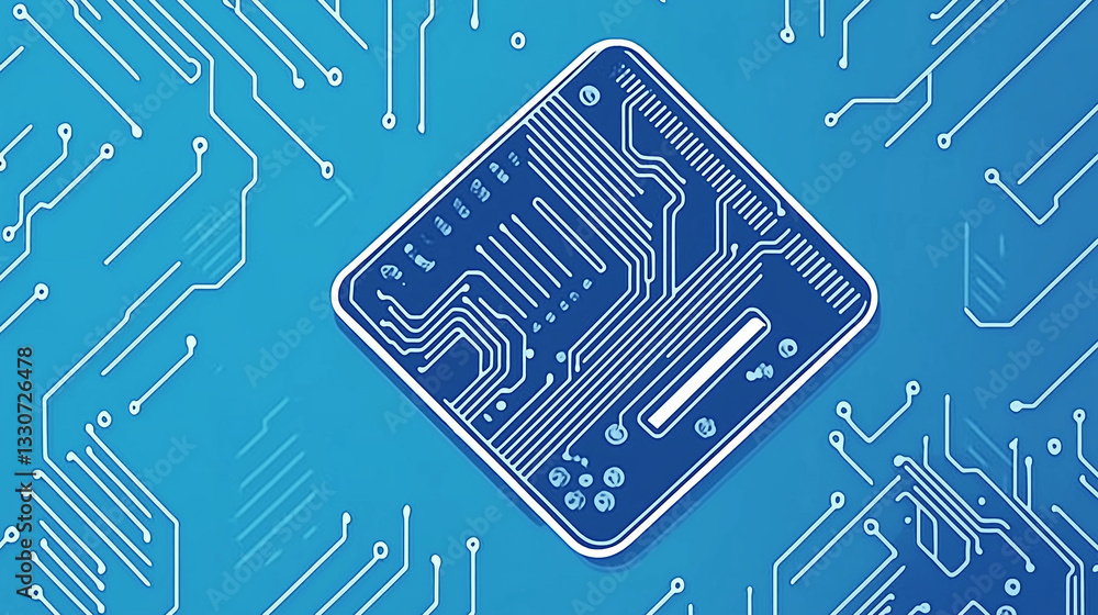 Poster circuit board blueprint: an artistic depiction of a circuit board, featuring intricate pathways and 