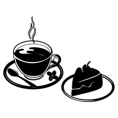 Fototapeta premium cup of coffee illustration on white background