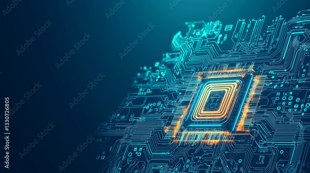 Poster digital powerhouse: an illuminating visualization of a central processing unit (cpu) or integrated c