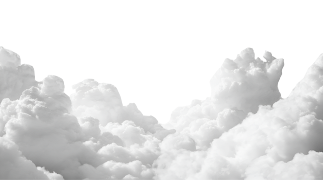Dramatic White Cloudscape Against, isolated on transparent background