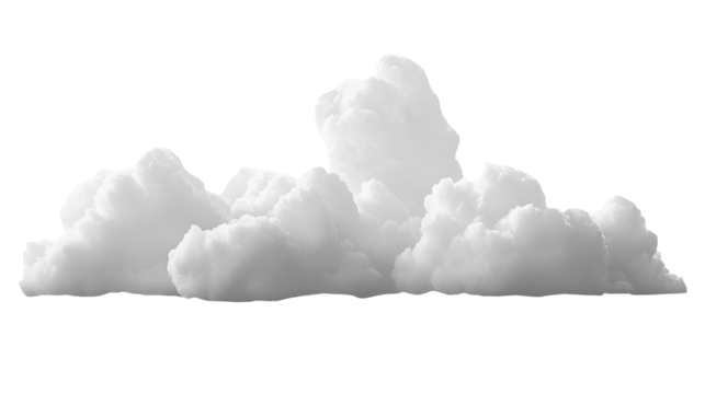 White fluffy clouds isolated on transparent background
