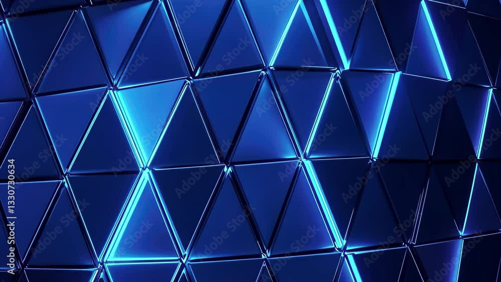 Aufkleber abstract blue triangle curves creating a radio wave effect with a modern design, abstract blue trian
