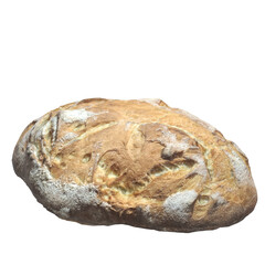 3D rendering illustration of homemade rustic bread
