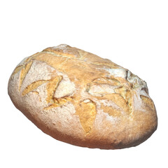 3D rendering illustration of homemade rustic bread