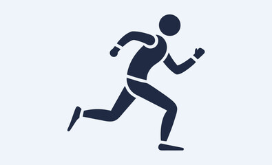 Run, running man, sprinter, isolated vector silhouette. male runner 