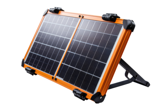 foldable solar panel on transparent background