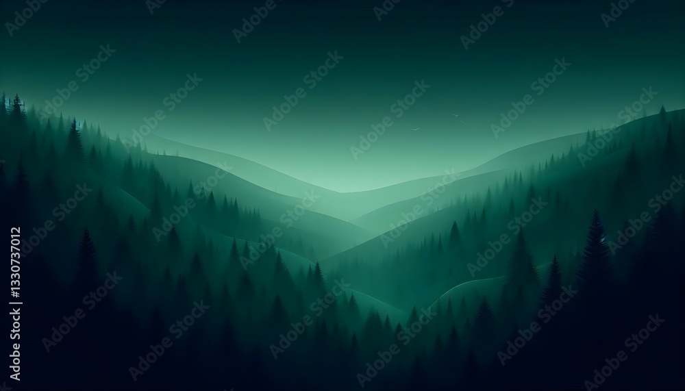 Poster deep forest green gradient background with smooth and rich tones.