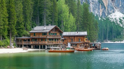 Obraz premium Tranquil Alpine Cabin Retreat