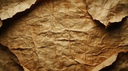 Crumpled Brown Paper Background Texture Image