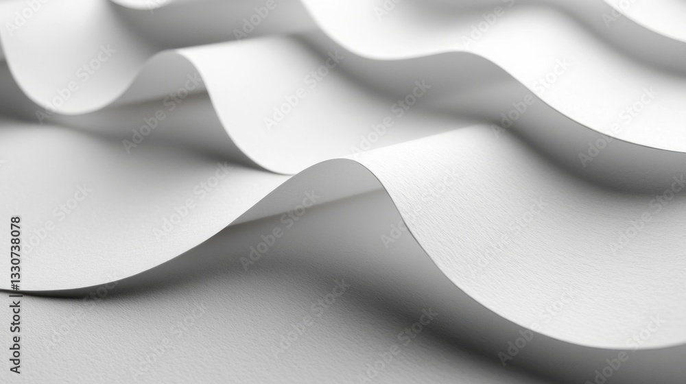 Poster abstract white paper wave pattern background