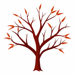 Naklejka premium Tree branches silhouette isolated on white background